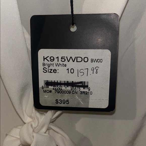 ST JOHN Ivory Tie-Neck Blouse women’s size 10 - Picture 5 of 6